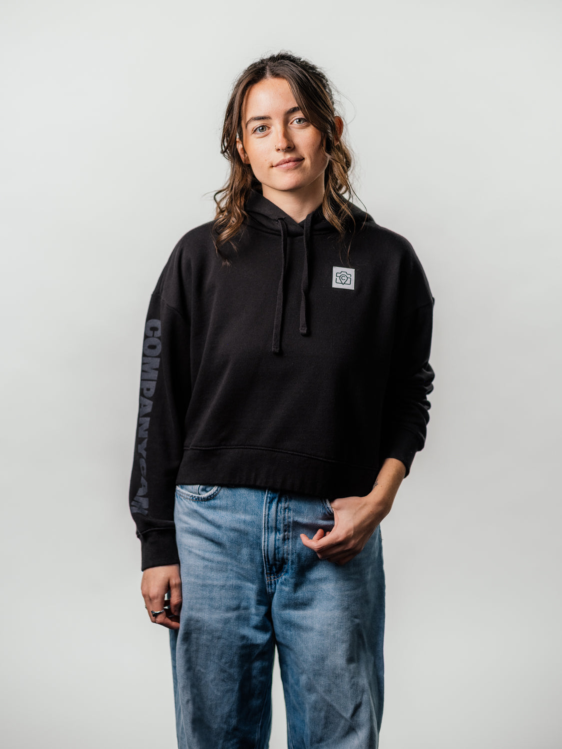 Sweatshirt-Crop Hooded Sweatshirt