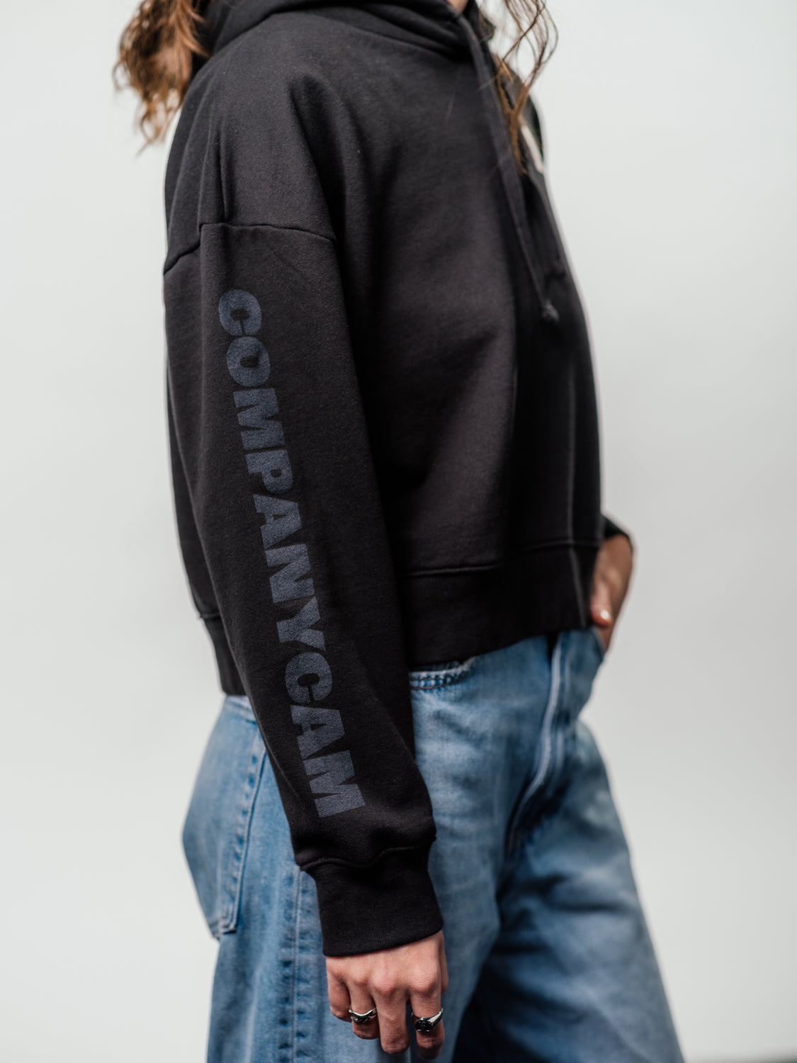 Sweatshirt-Crop Hooded Sweatshirt