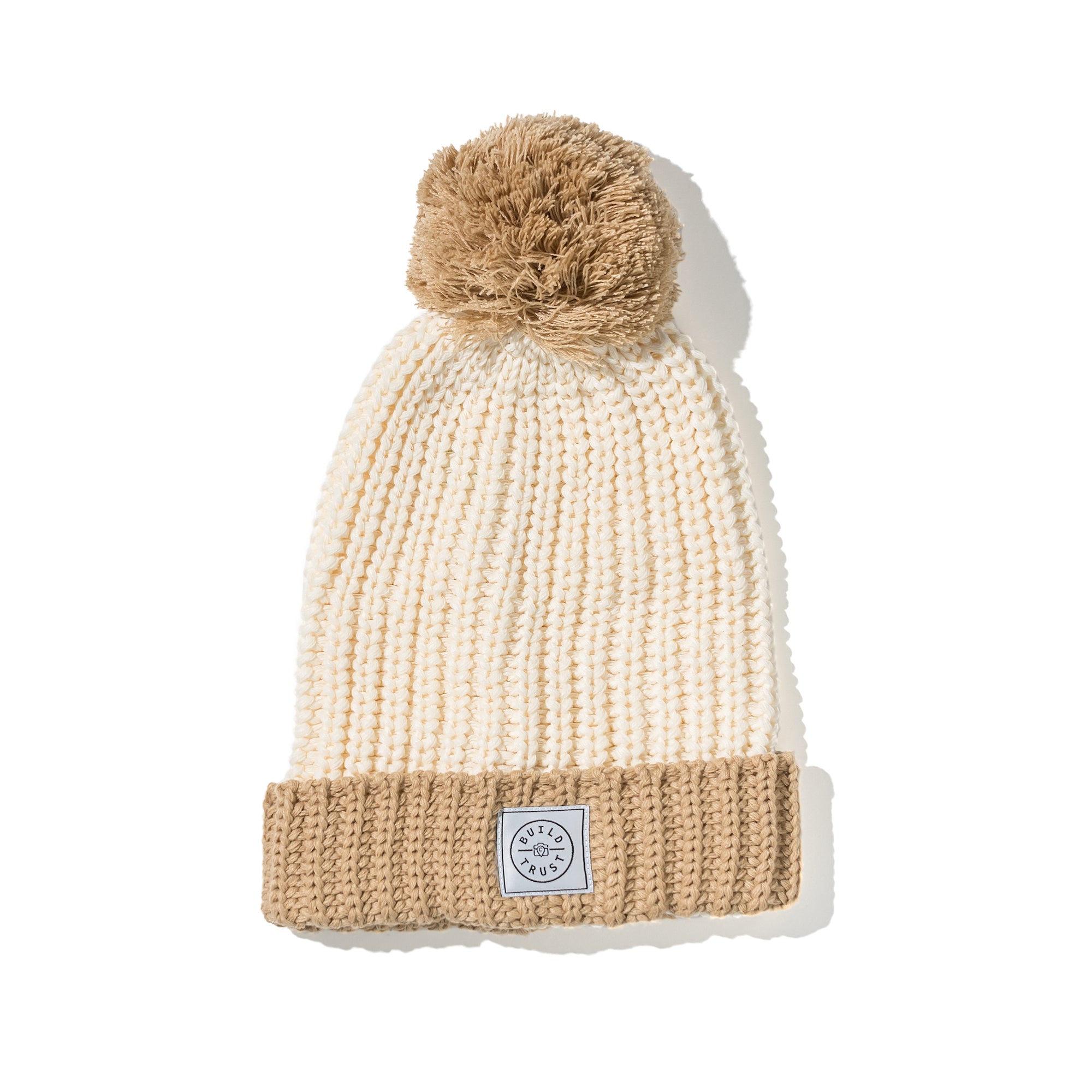 Beanie - Chunky Knit 12" Cuffed with Pom